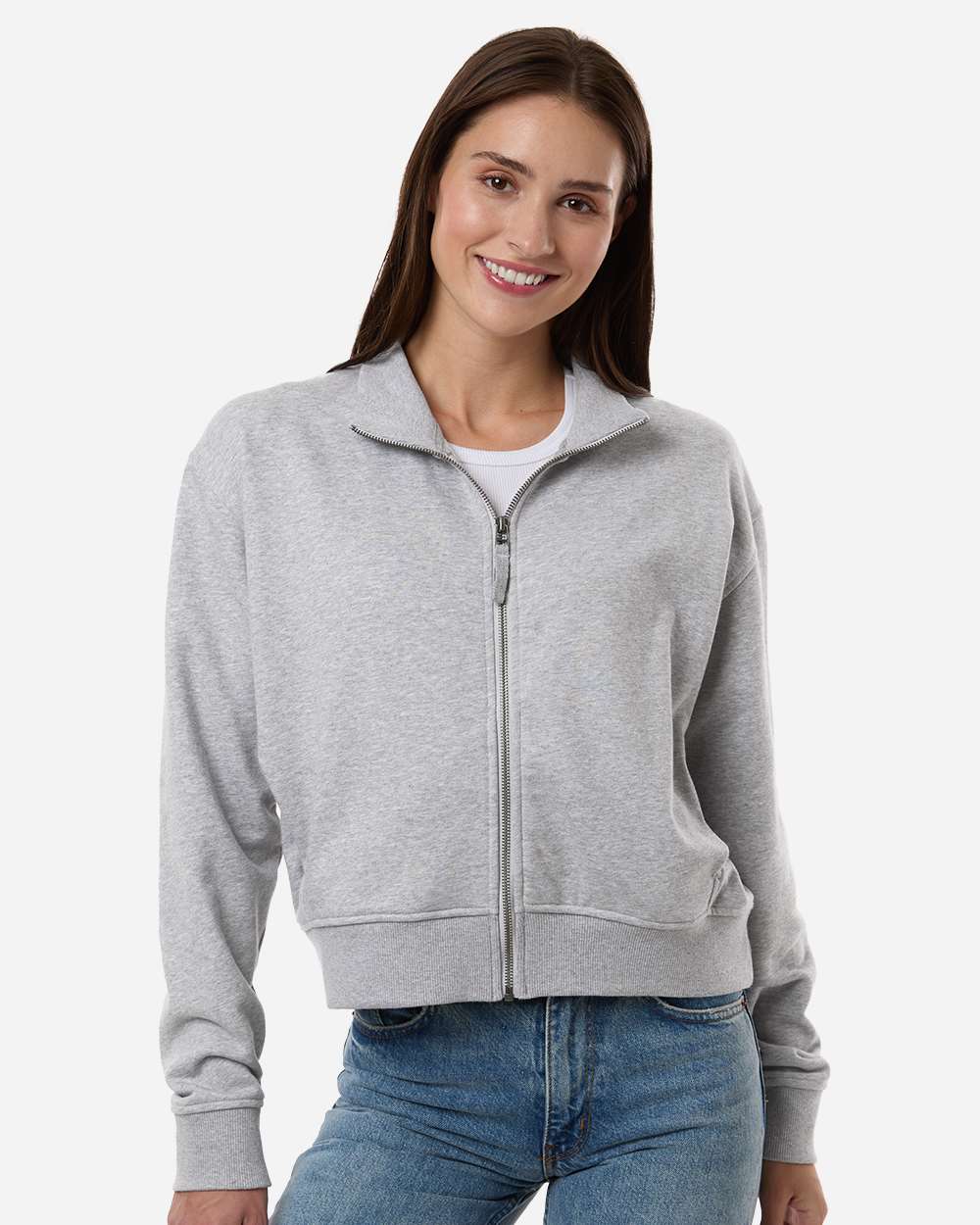 American Apparel Ftj00 Women’s French Terry Full-zip Jacket - Heather Grey