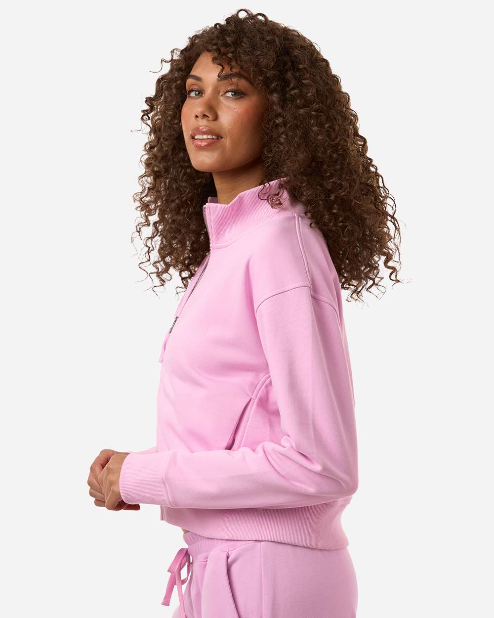 American Apparel Ftj00 Women’s French Terry Full-zip Jacket - Powder Pink