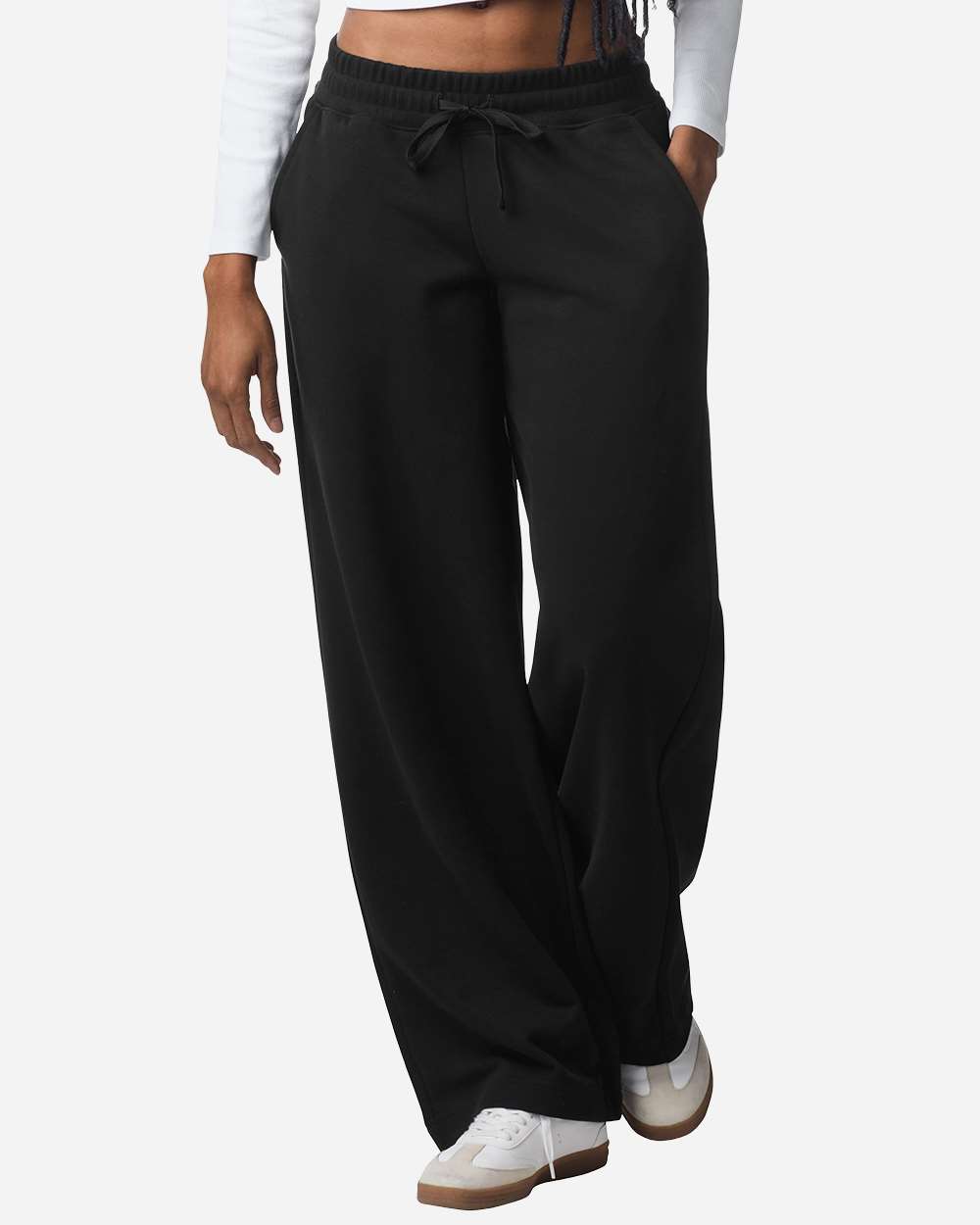 American Apparel Ftp00 Women’s French Terry Wide Leg Pants - Black