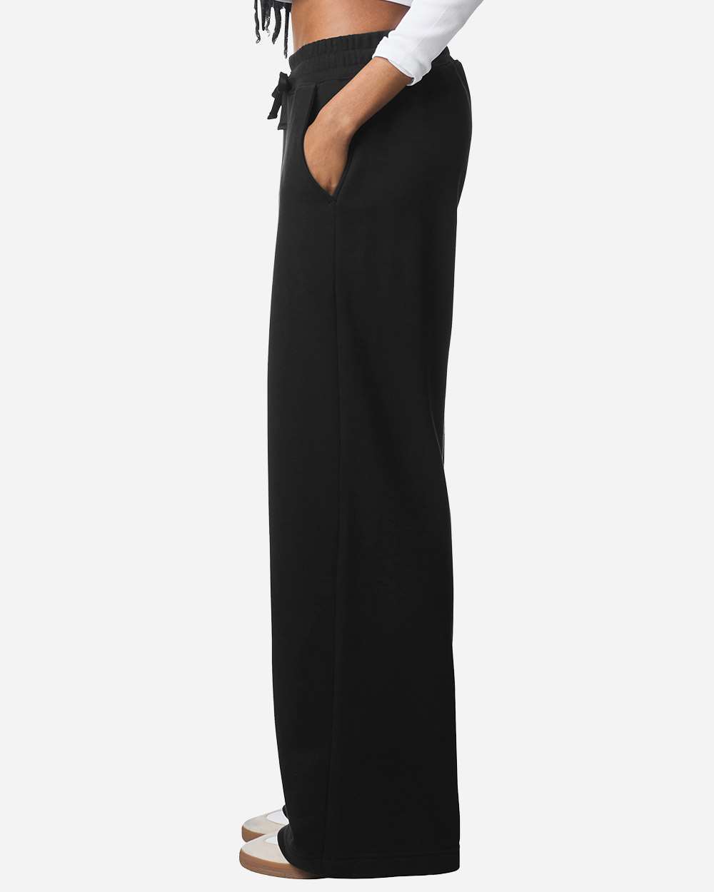 American Apparel Ftp00 Women’s French Terry Wide Leg Pants - Black