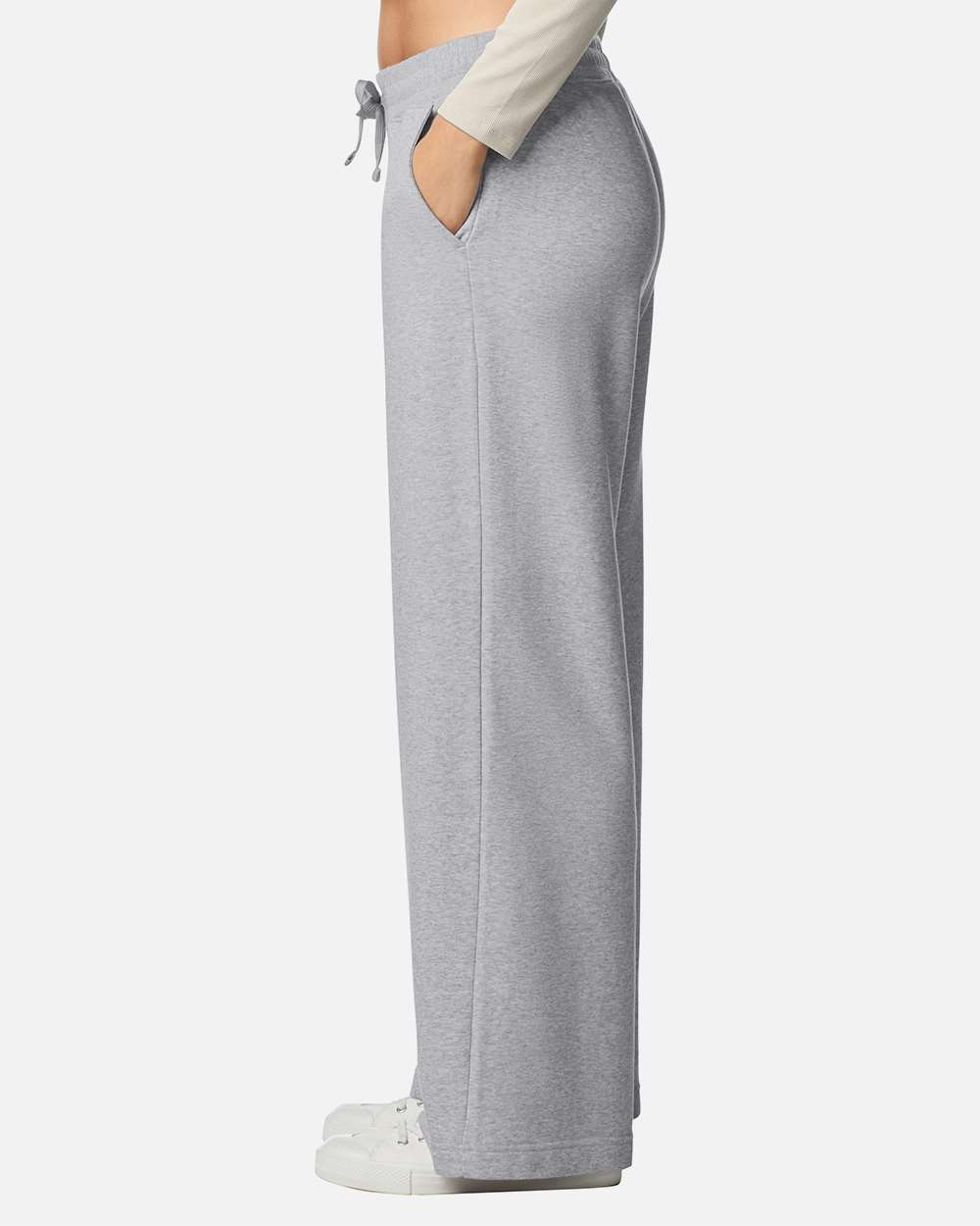 American Apparel Ftp00 Women’s French Terry Wide Leg Pants - Heather Grey