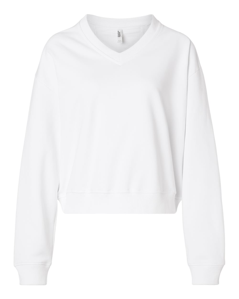 American Apparel Ftv00 Women’s French Terry V-neck Sweatshirt - White