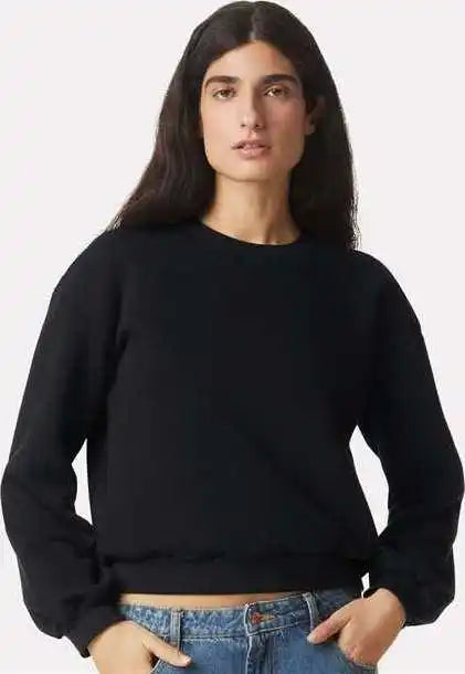 American Apparel Rf494 Reflex Women’s Fleece Crewneck - Black
