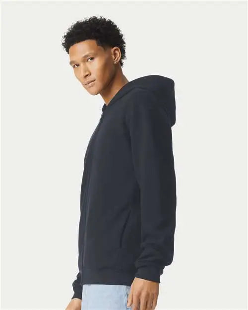 American Apparel Rf497 Reflex Fleece Full-zip Hoodie - Black