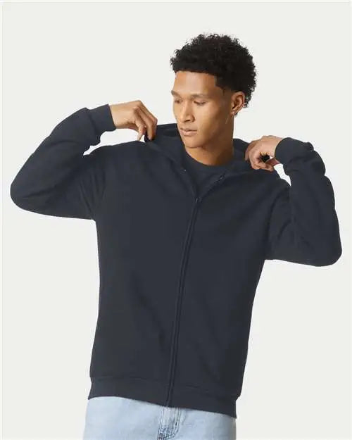 American Apparel Rf497 Reflex Fleece Full-zip Hoodie - Black