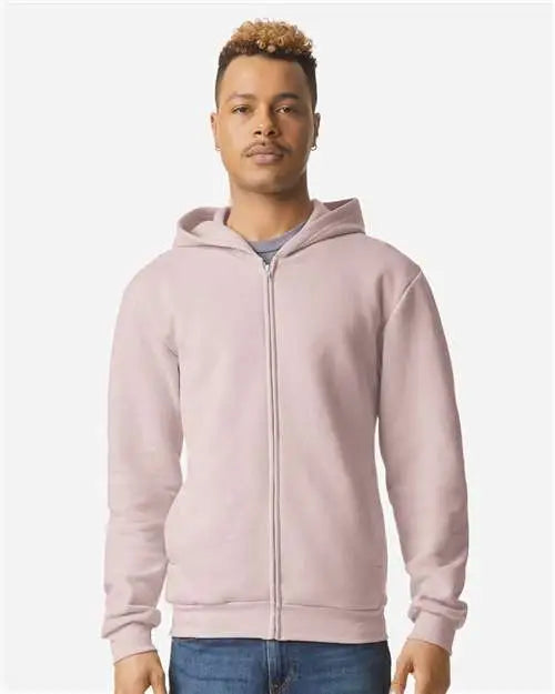 American Apparel Rf497 Reflex Fleece Full-zip Hoodie - Blush