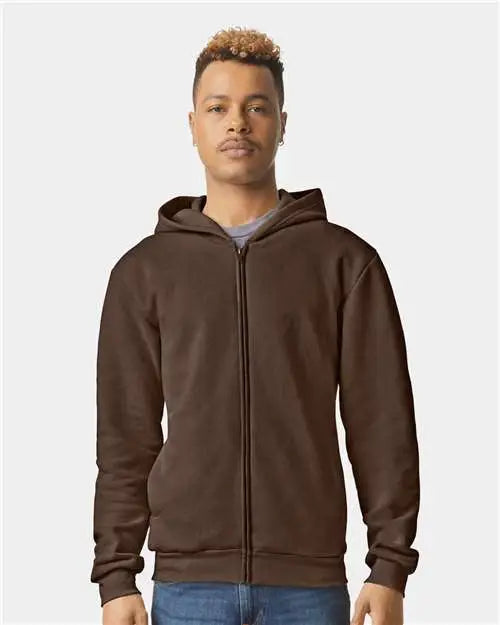 American Apparel Rf497 Reflex Fleece Full-zip Hoodie - Brown