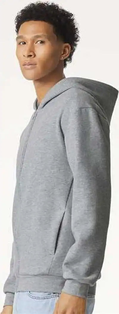 American Apparel Rf497 Reflex Fleece Full-zip Hoodie - Heather Gray
