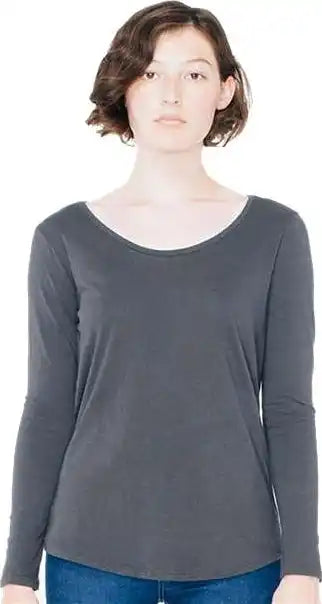 American Apparel Rsa6304 Women’s Ultra Wash Long Sleeve Tee - Coal - Dark Gray / Ladies Xs