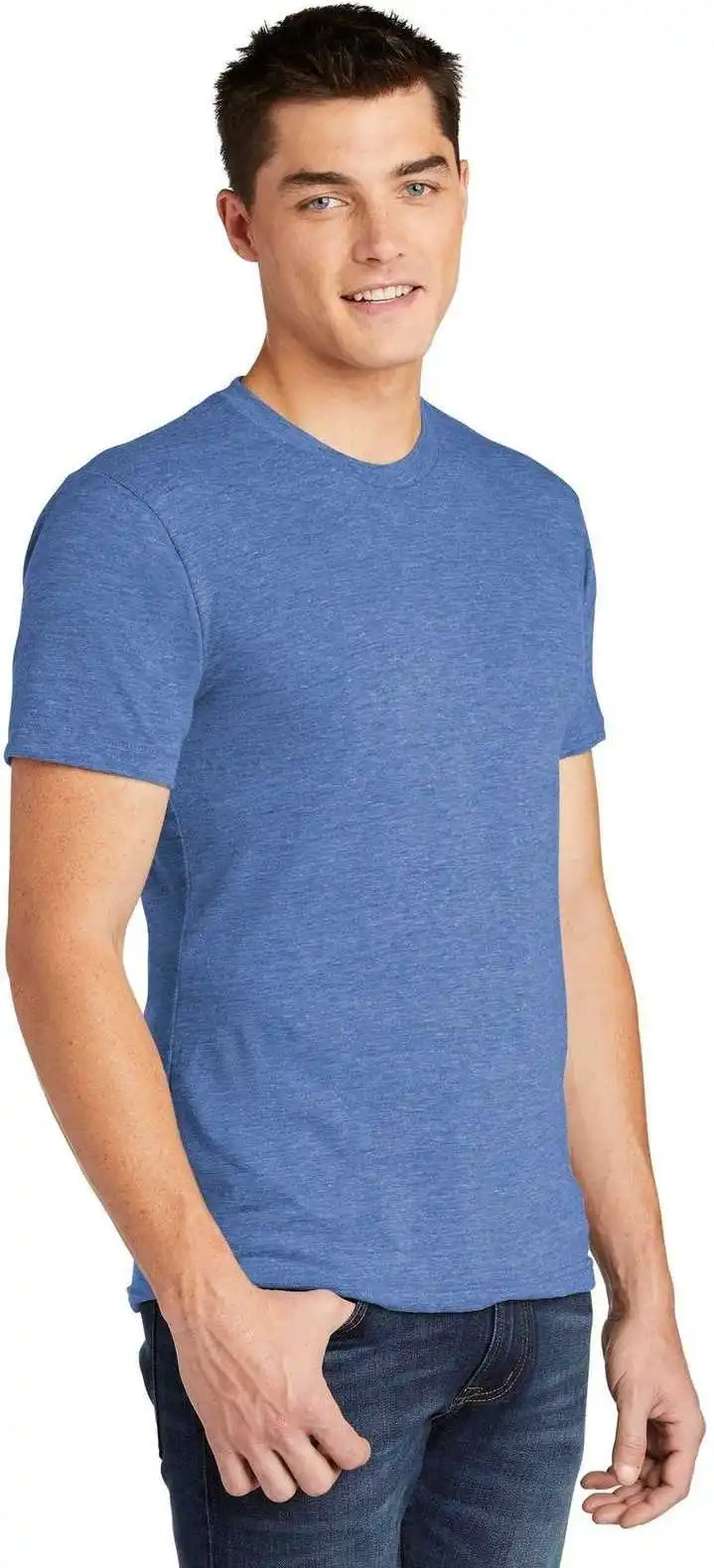 American Apparel Tr401w Tri Blend Short Sleeve Track t Shirt Athletic Blue