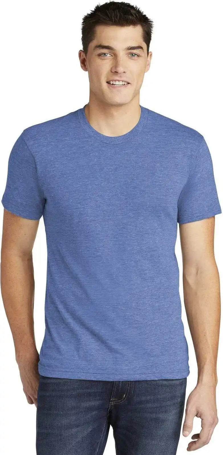 American Apparel Tr401w Tri-blend Short Sleeve Track T-shirt - Athletic Blue