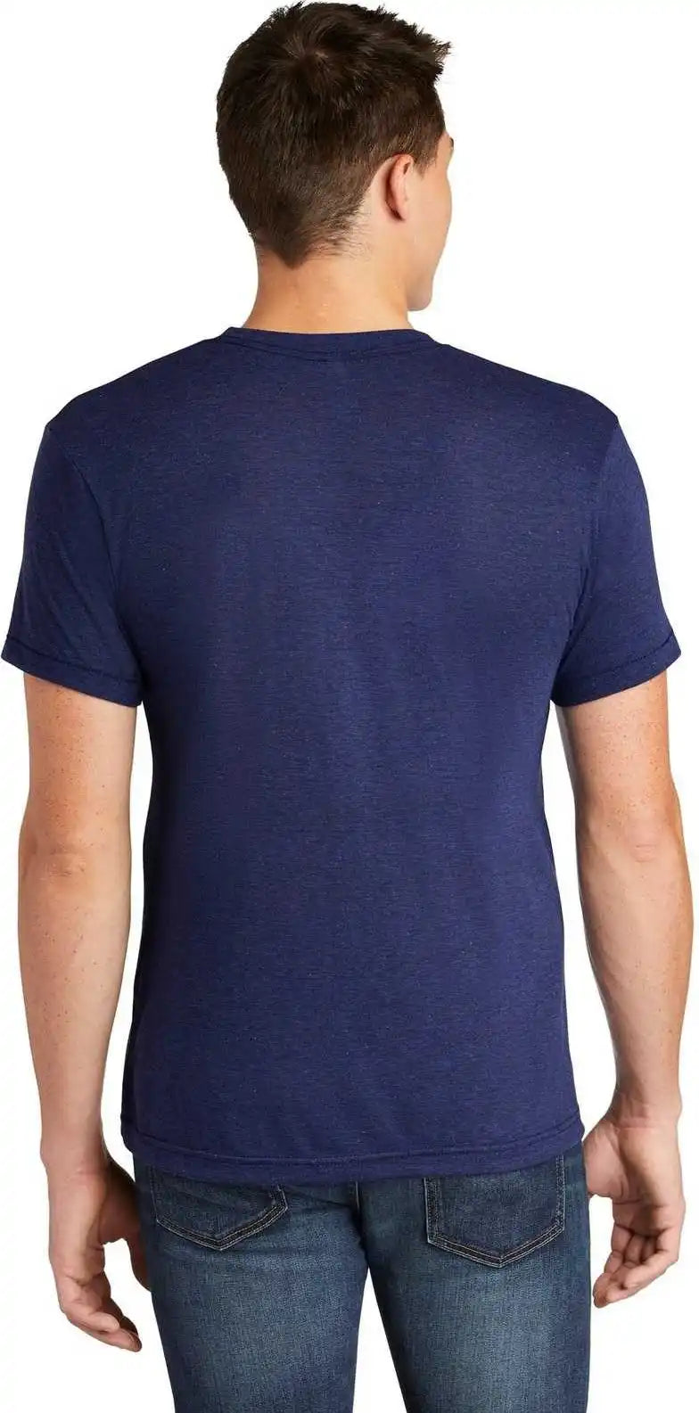 American Apparel Tr401w Tri Blend Short Sleeve Track t Shirt Indigo