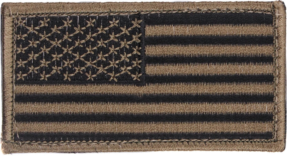 American Flag Patch - Hook Back - Black / Khaki / Normal