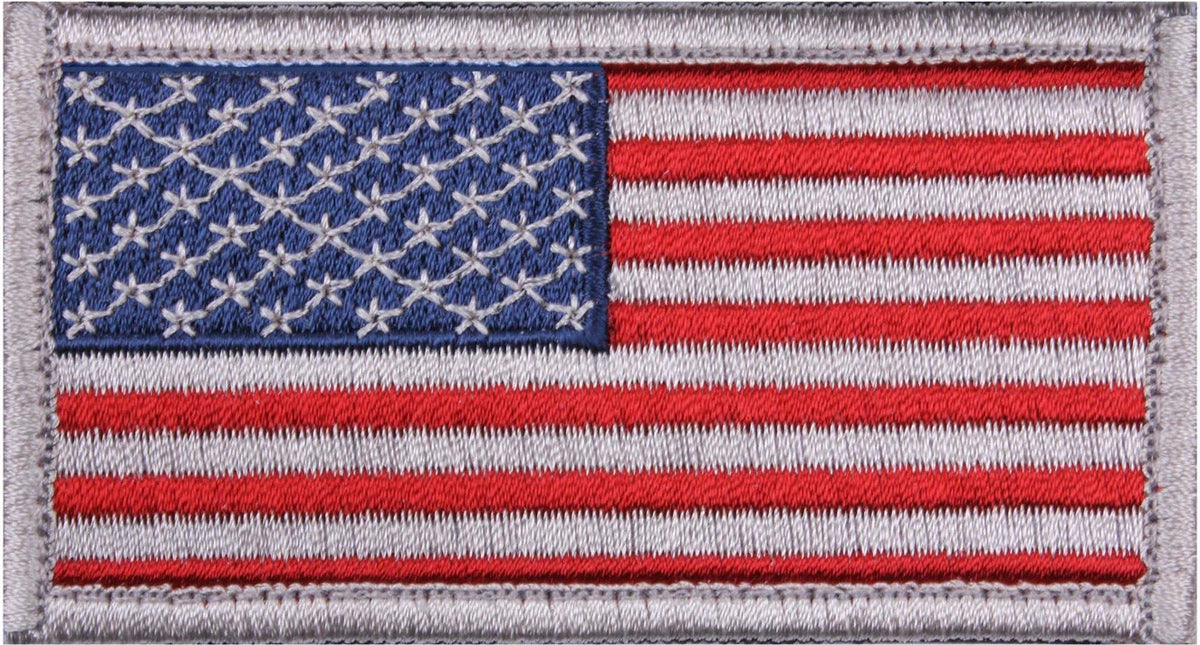 American Flag Patch - Hook Back - Red White Blue with Border / Normal