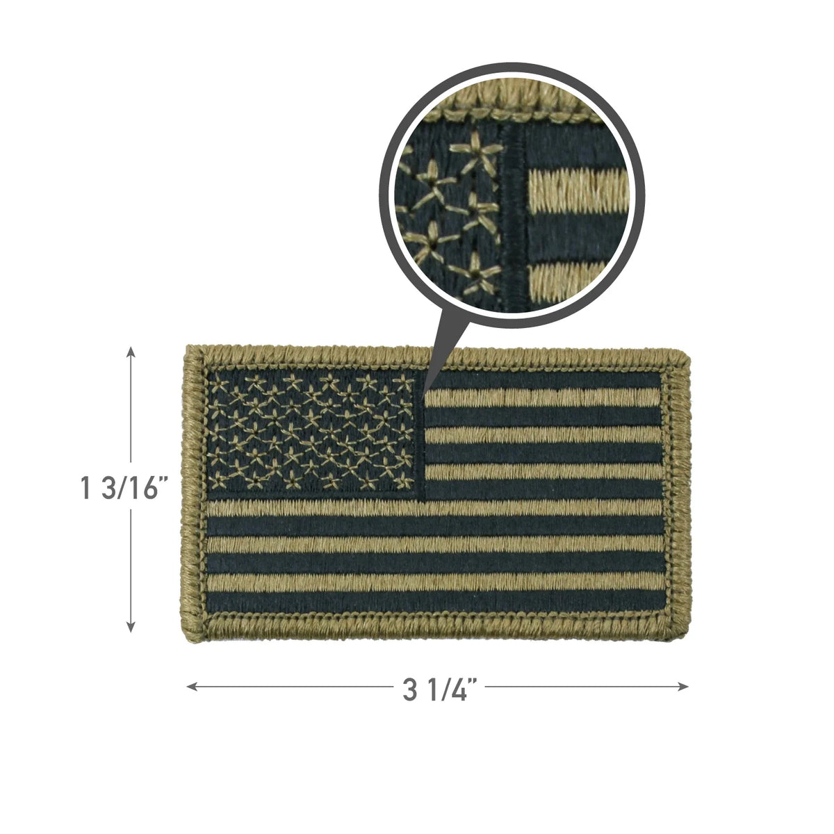 American Flag Patch with Hook Back - Green