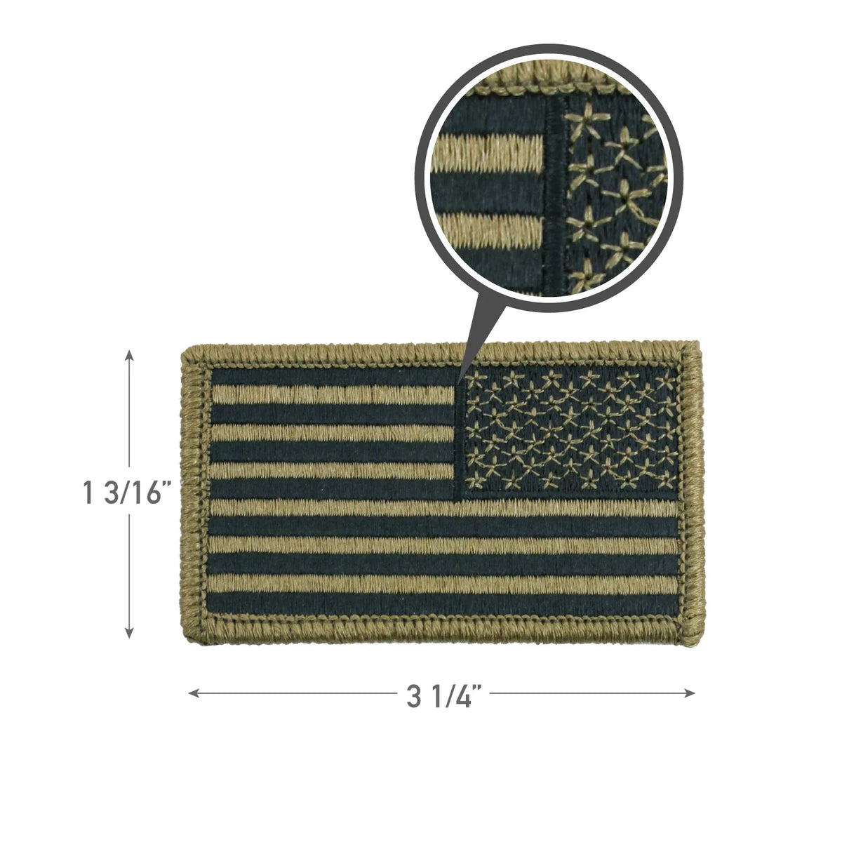 American Flag Patch with Hook Back - Green