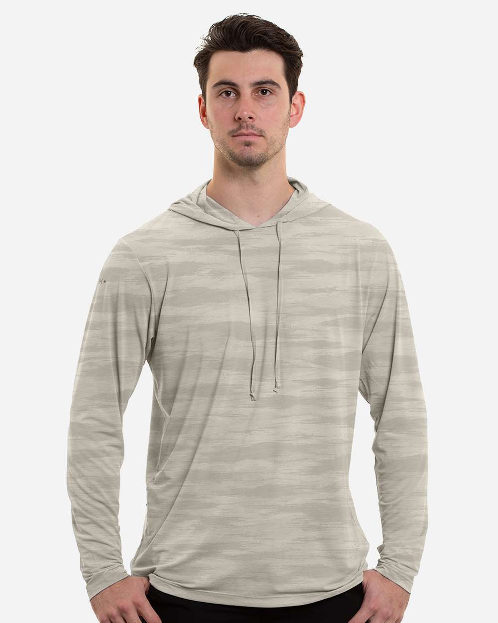 Anetik Mvlprh6 Men’s Low Pro Tech Camo Hooded Long Sleeve T-shirt - Stone