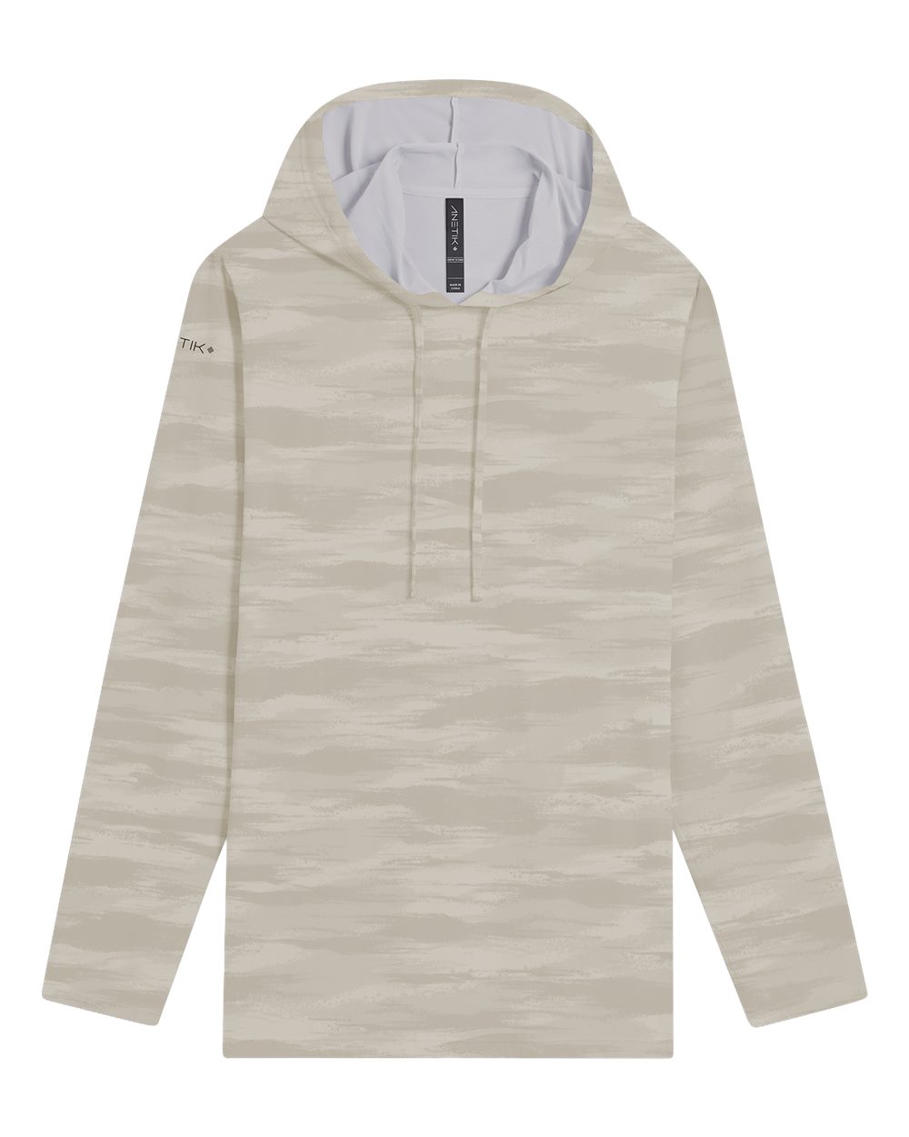 Anetik Mvlprh6 Men’s Low Pro Tech Camo Hooded Long Sleeve T-shirt - Stone