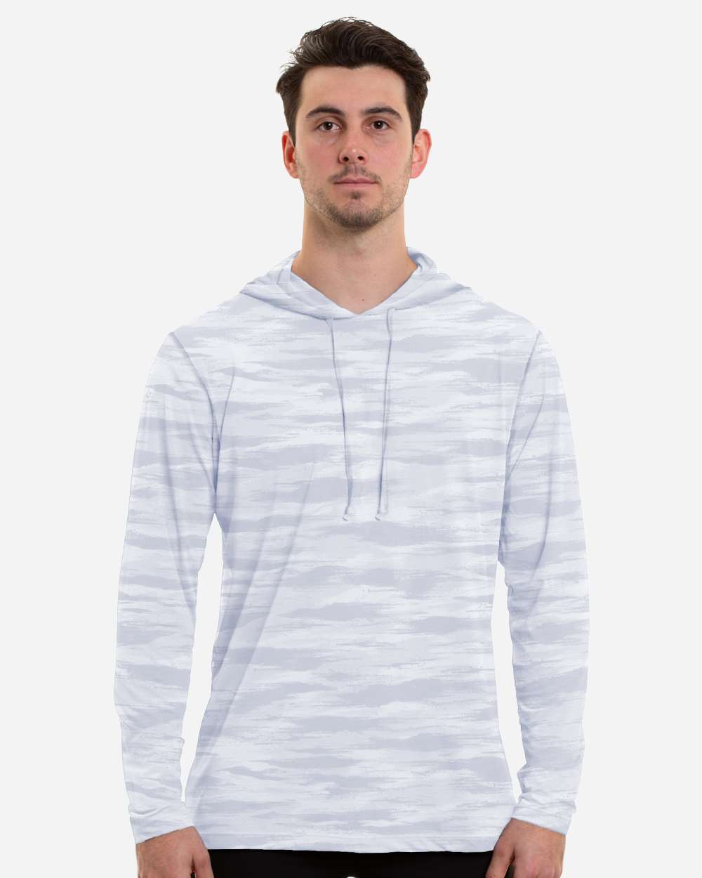 Anetik Mvlprh6 Men’s Low Pro Tech Camo Hooded Long Sleeve T-shirt - Ice