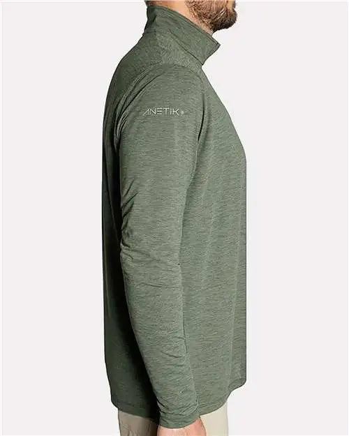 Anetik Mvqtrl9 Low Pro Quarter-zip - Dark Olive Heathered