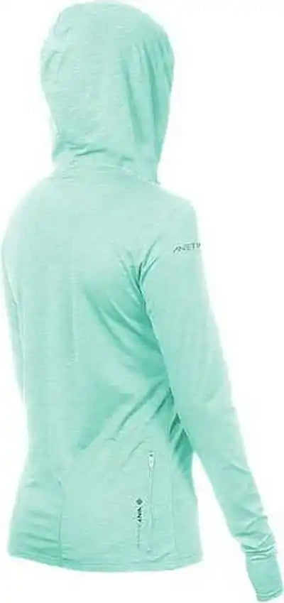Anetik Wsbrzh0 Women’s Breeze Tech Hooded Long Sleeve T-shirt - Seafoam Heathered