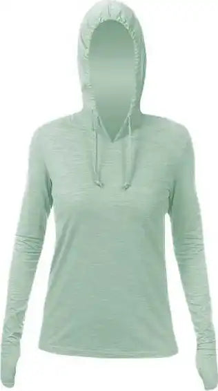 Anetik Wsbrzh0 Women’s Breeze Tech Hooded Long Sleeve T-shirt - Olive Heathered