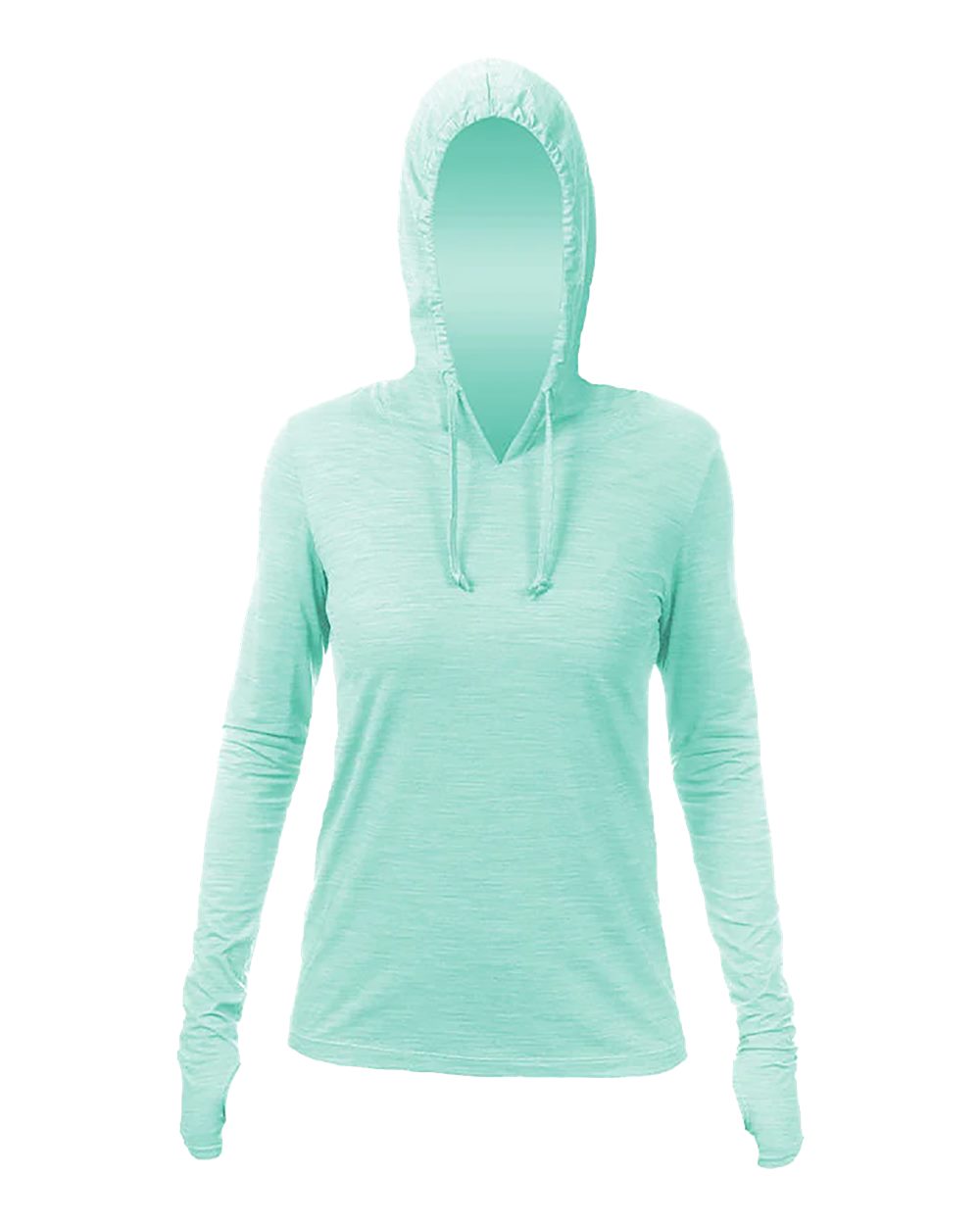 Anetik Wsbrzh0 Women’s Breeze Tech Hooded Long Sleeve T-shirt - Seafoam Heathered