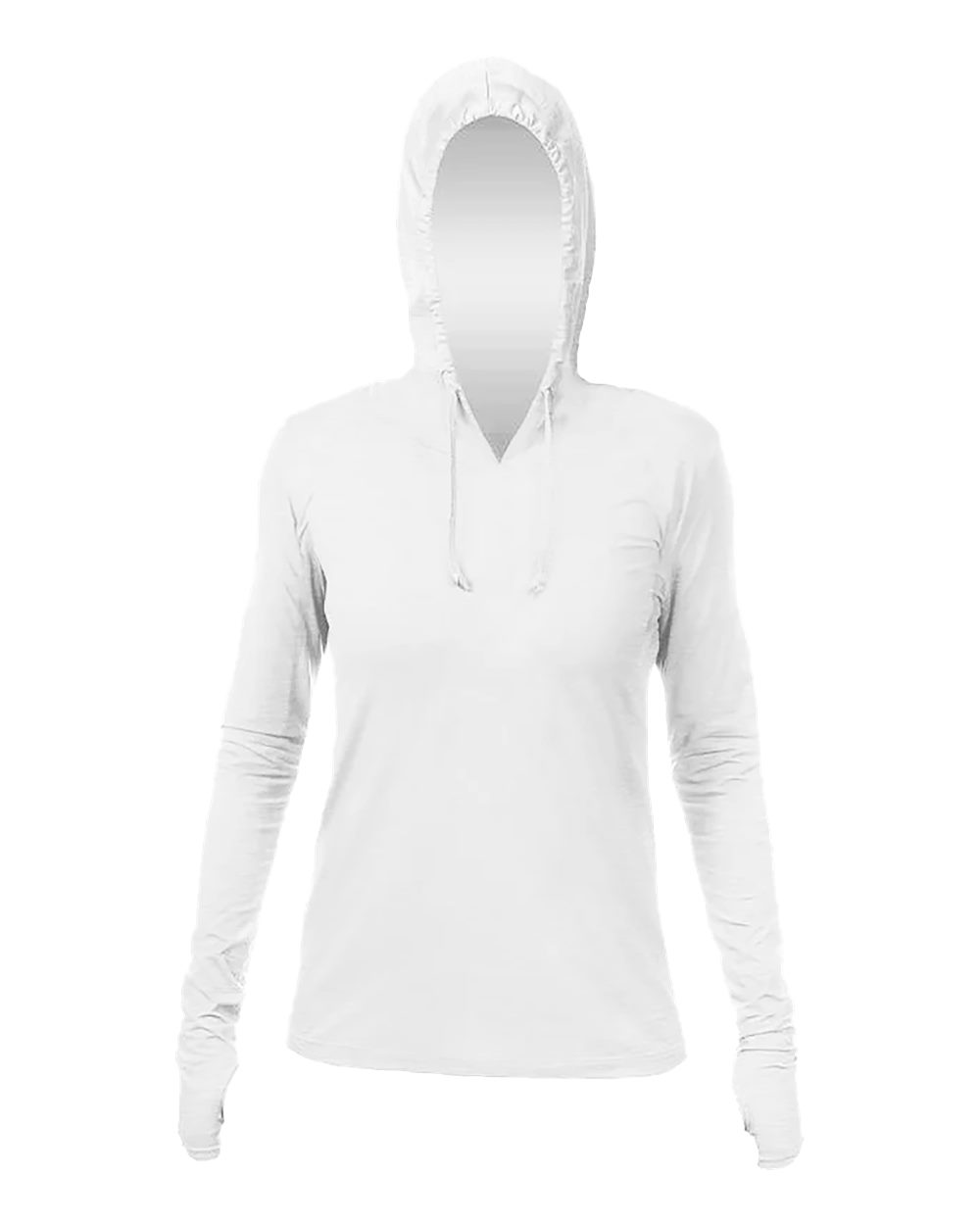 Anetik Wsbrzh0 Women’s Breeze Tech Hooded Long Sleeve T-shirt - White Heathered