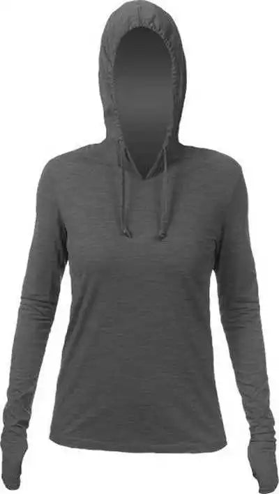 Anetik Wsbrzh0 Women’s Breeze Tech Hooded T-shirt - Charcoal Heathered