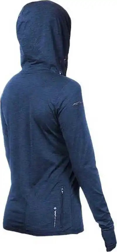 Anetik Wsbrzh0 Women’s Breeze Tech Hooded T-shirt - Navy Heathered