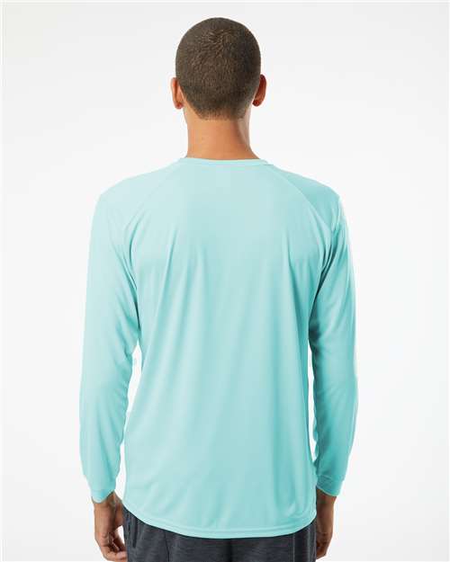 Aqua Blue Long Islander Performance Long Sleeve T-Shirt - 210
