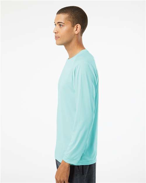 Aqua Blue Long Islander Performance Long Sleeve T-Shirt - 210
