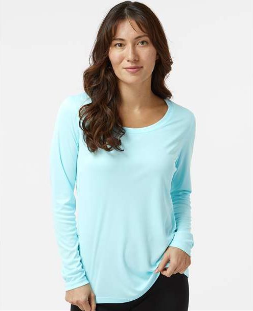 Aqua Blue Women's Long Islander Performance Long Sleeve T-Shirt - 214