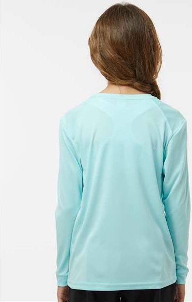 Aqua Blue Youth Long Islander Performance Long Sleeve T-Shirt - 218Y