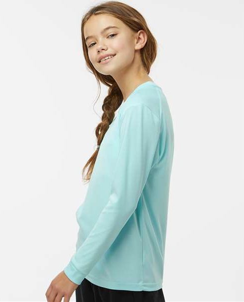 Aqua Blue Youth Long Islander Performance Long Sleeve T-Shirt - 218Y
