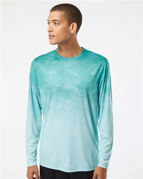 Aqua Fade Montauk Oceanic Fade Performance Long Sleeve T-Shirt - 229