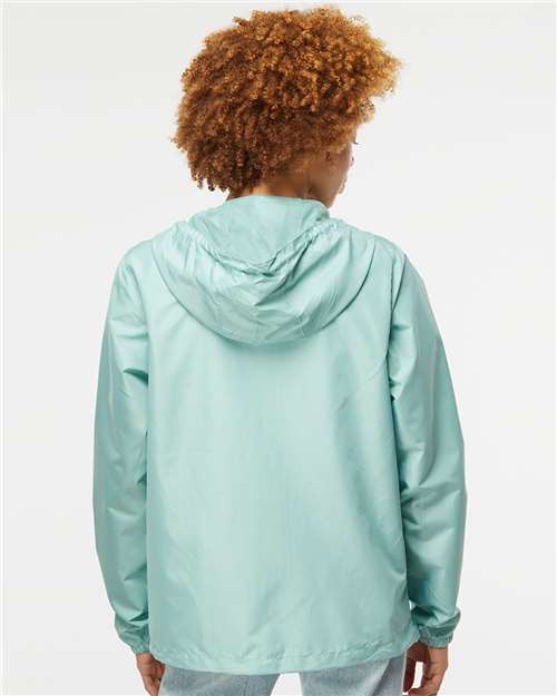 Aqua/ White Zipper Lightweight Windbreaker Full-Zip Jacket - EXP54LWZ