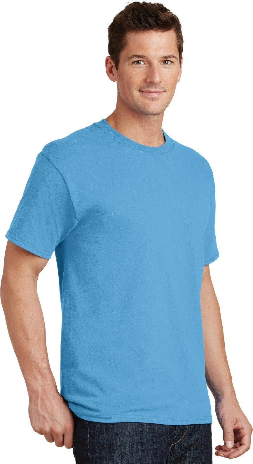 Aquatic Blue Port & Co Tall Core Cotton Tee PC54T