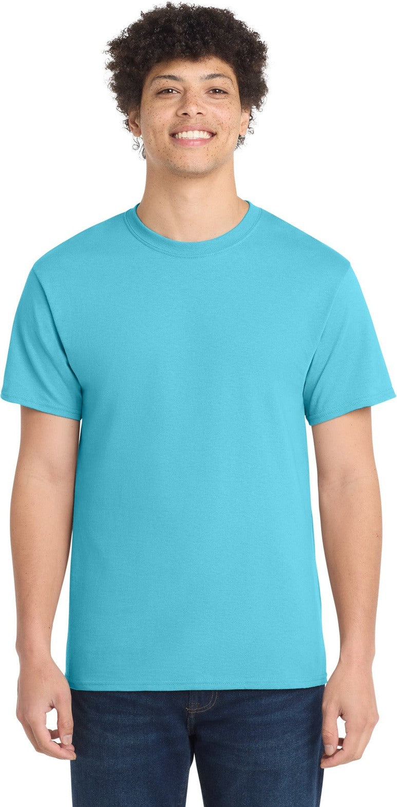 Aquatic Blue Port & Co Tall Core Cotton Tee PC54T