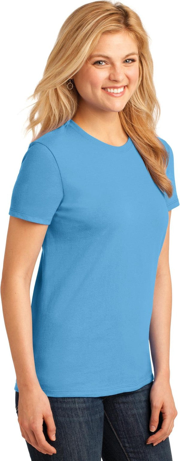 Aquatic Blue Port & Co Women's Core Cotton Tee. LPC54