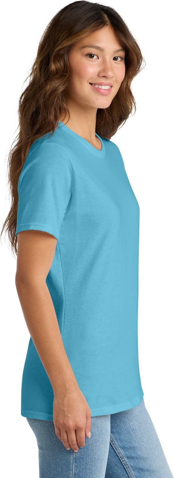 Aquatic Blue Port & Co Women's Core Cotton Tee. LPC54