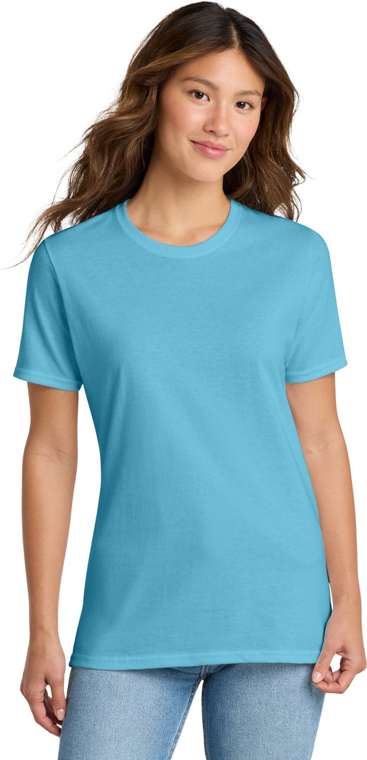 Aquatic Blue Port & Co Women's Core Cotton Tee. LPC54
