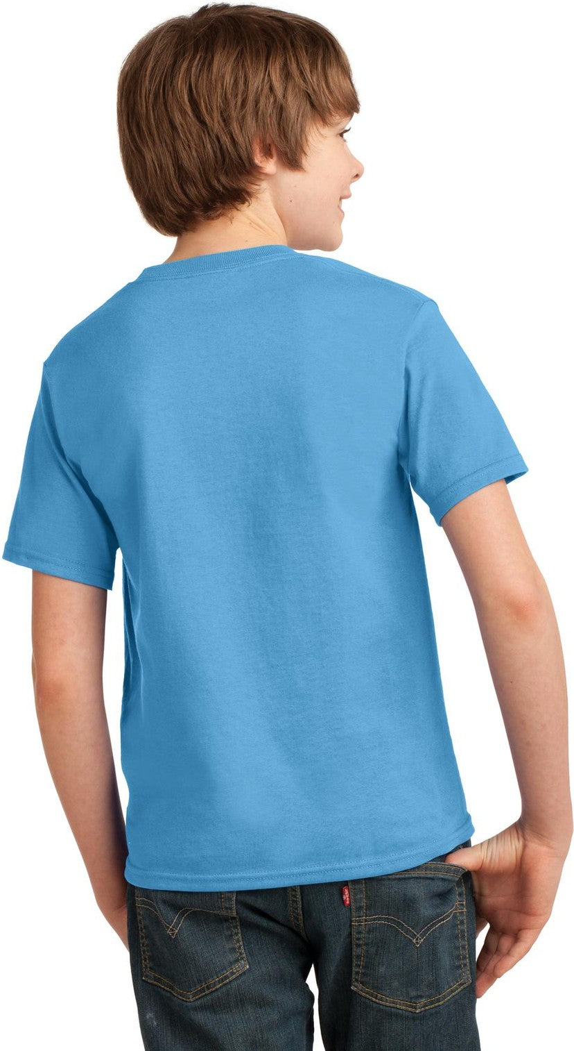 Aquatic Blue Port & Co Youth Essential Tee. PC61Y
