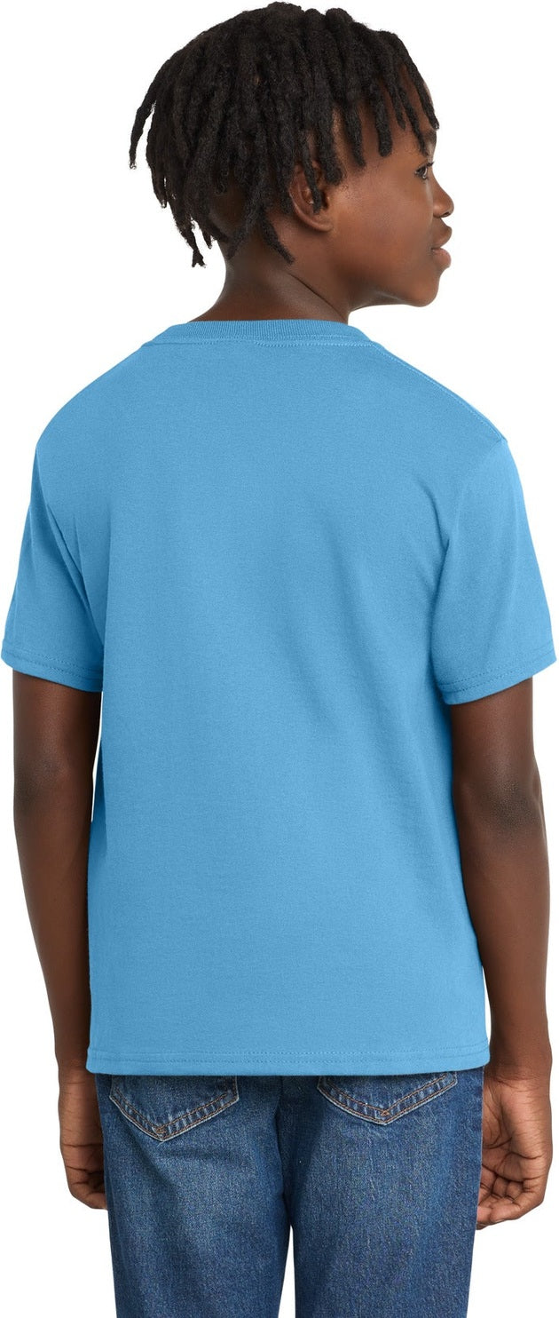 Aquatic Blue Port & Co Youth Essential Tee. PC61Y