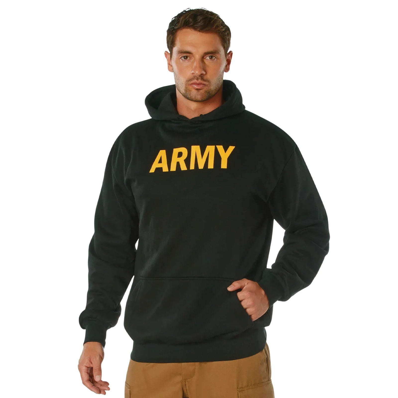 Army Printed Pullover Hoodie - Black - s