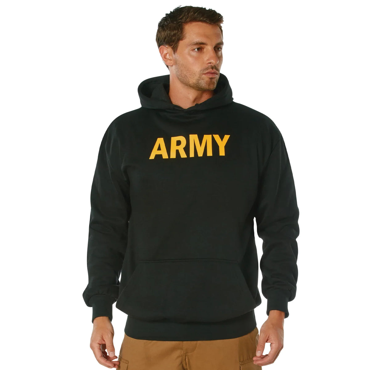 Army Printed Pullover Hoodie - Black - s