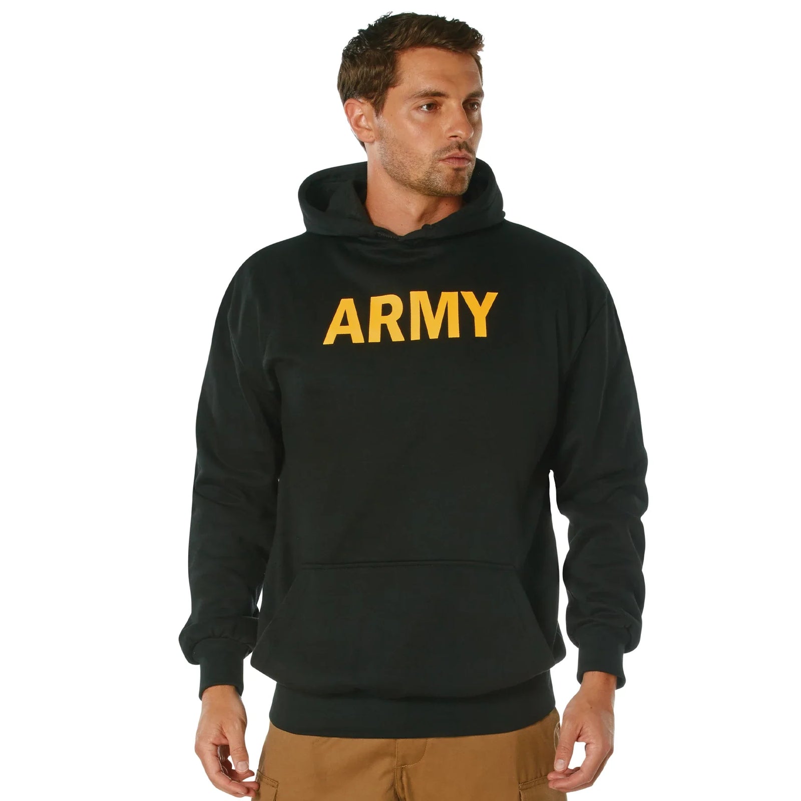 Army Printed Pullover Hoodie - Black - s