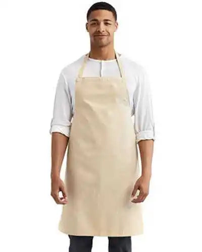 Artisan Collection by Reprime Rp102 Organic Cotton Bib Apron - Natural - one Size Fits Most