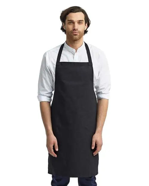 Artisan Collection by Reprime Rp102 Organic Cotton Bib Apron - Black - one Size Fits Most