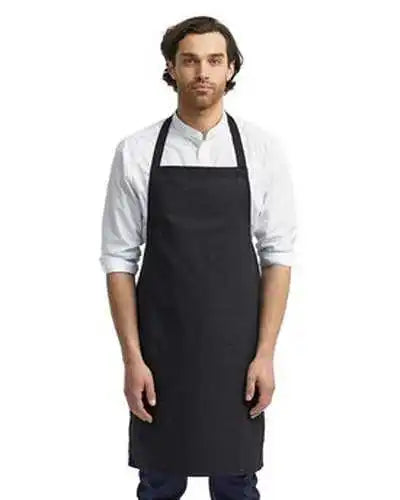 Artisan Collection by Reprime Rp102 Organic Cotton Bib Apron - Black - one Size Fits Most